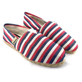 Alpargatas - Patterned White, Blue & Red