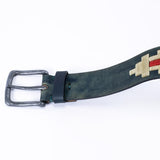 Embroidered cow leather belt